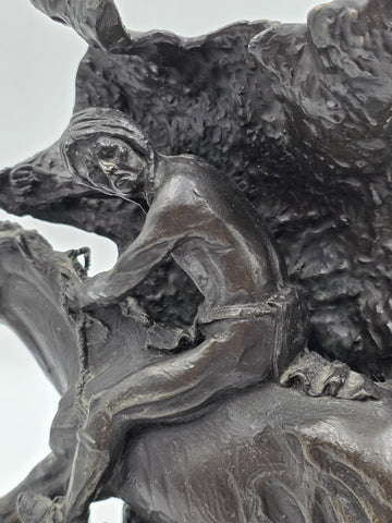 Vintage Frederic Remington Bronze Statue "The Horse Theif" Licenced Reproduction