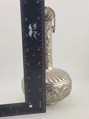 Antique Victorian Derby Silver Co Silverplate Decanter C1900 Chained Stopper