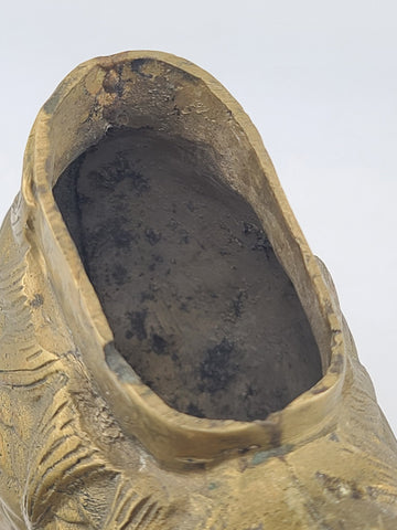 Chinese Brass Kirin Head Deer Feet Statue Incense Burner 6.5x2.25x6.5" Antique