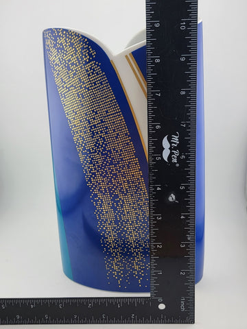 Vintage Large Barbara Brenner Porcelain Vase  Blue Spirit for Rosenthal. 10 Inch