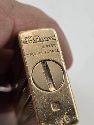 Vintage Collectible Authentic St Dupont France Gold Plated Ligne 1 Lighter.