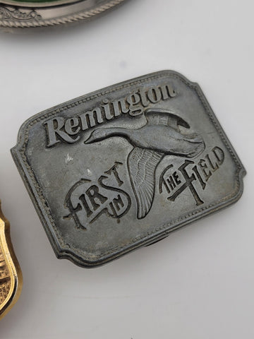 Lot Of 4 Vintage Collectible Belt Buckles. Remington, J. Deer, Makita, Eagle.