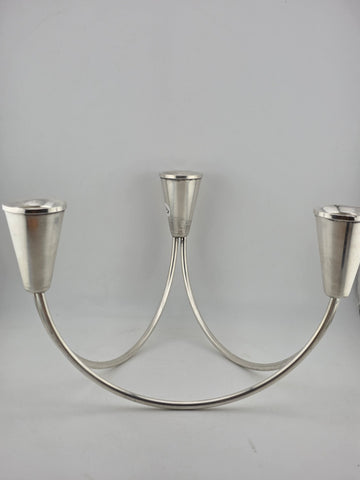 DUCHIN CREATION STERLING SILVER 3 ARM TRIPLE CANDLE HOLDER MID CENTURY MODERN