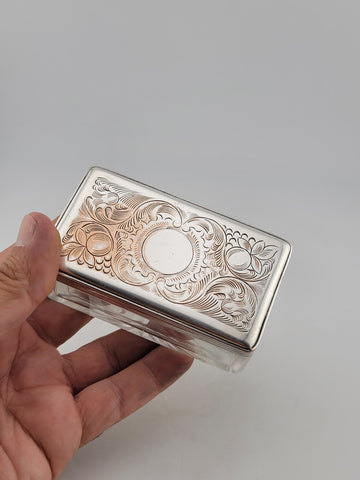 Antique C 1830's Victorian Silver Plate & Cut Glass Vanity Box / Soap Holder.