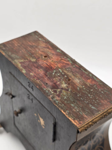 Private: Rare Antique French Rococo Mantel Clock Chinoiserie Inlay Bell Strike.
