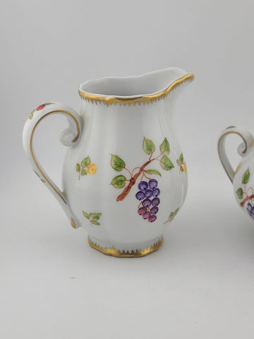 Rare Anna Weatherley Strawberry Creamer & Sugar Set Czech Porcelain Hand Painted
