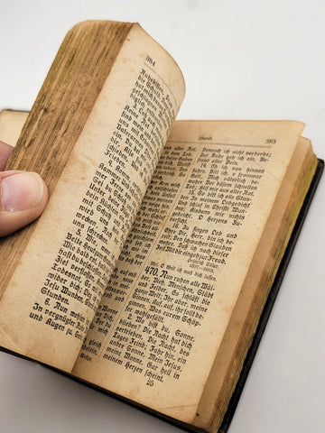 Rare Antique 1887 German Small Bible With Gold Gilded Papper Ends 6" X 4”.