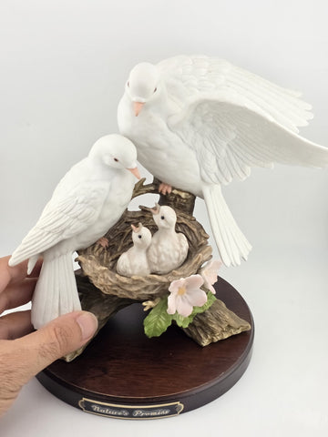 HOMCO HOME INTERIORS CLASSIC PORCELAIN "NATURE'S PROMISE" DOVES/FLOWERS/FAMILY