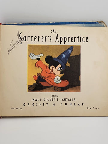 1940 FIRST EDITION THE SORCERER'S APPRENTICE FROM WALT DISNEY'S FANTASIA WITH DJ