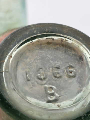 Rare Pair Antique 1900-1915 Embossed Coca-Cola Bottles Winston NC Aqua Glass