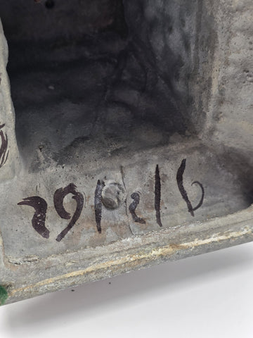 Rare Antique Brass Gilt Cherub Figural Candlestick Empire Revival 23 in Tall.