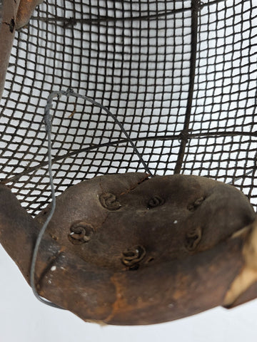 Rare One Of A Kind Antique Late 1800s Wire And Leather Fencing Mask