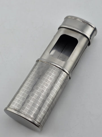 Rare Vintage S.T. Dupont Paris Pocket Cigar Ashtray Guilloche Silver Plate w Box