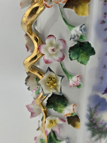 Rare Antique 19th C Jacob Petit Old Vieux Paris Porcelain Rococo 12 7/8" Vase