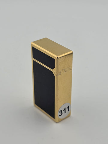 Rare VINCI Paris Gold Black Lacquer Butane Lighter France Dupont Style Working