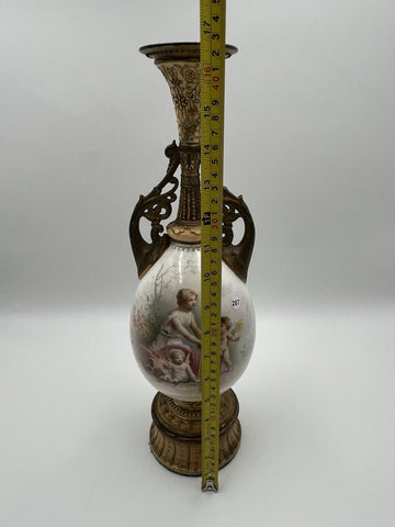 Rare Antique 19th C French Sevres Porcelain Ewer Bronze Ormolu & Hand Painted