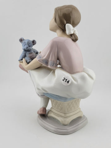 LLADRO PORCELAIN FIGURINE #7620 "BEST FRIEND" Girl with Teddy Bear VINTAGE SPAIN