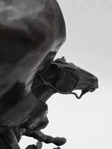 Vintage Frederic Remington Bronze Statue "The Horse Theif" Licenced Reproduction