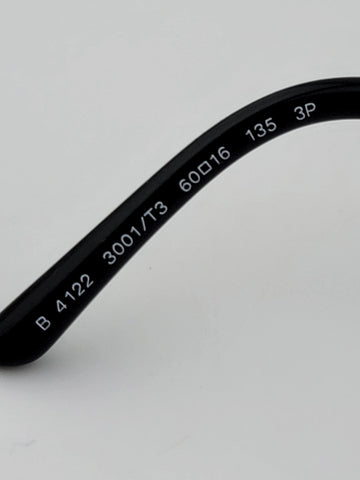 Vintage Burberry B 4122 3001/T3 Square Black Gray Sunglasses 60-16-135 W Box.