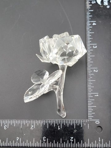 Beautiful Vintage Swarovski Crystal Rose Figurine Retired Design Marked.
