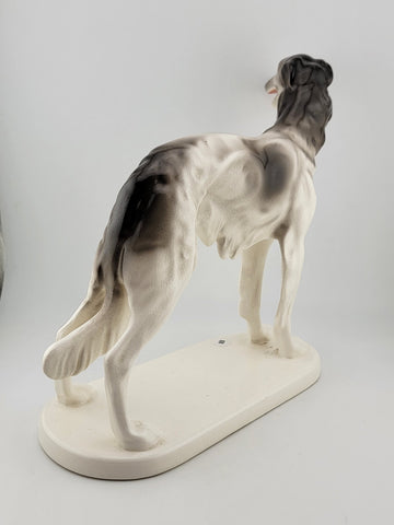 Rare Antique Original German porcelain Borzoi dog figurine 1928. by R. Steiner
