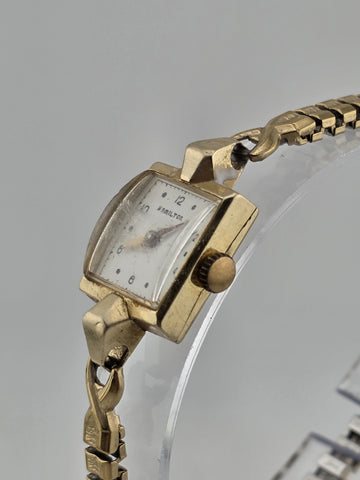 Vintage Hamilton 14K Solid Gold Ladies Watch 1971 Engraved Service Award. Read.