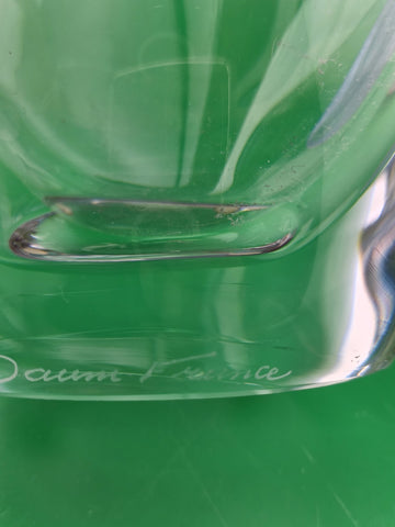 Gorgeous Vintage DAUM France Florilege 8 3/4" x 6 3/4" Heavy Crystal Vase 1980s