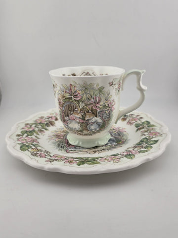 Vintage Brambly Hedge Royal Doulton “summer" Tea Cup & Plate. Cracked Cup.