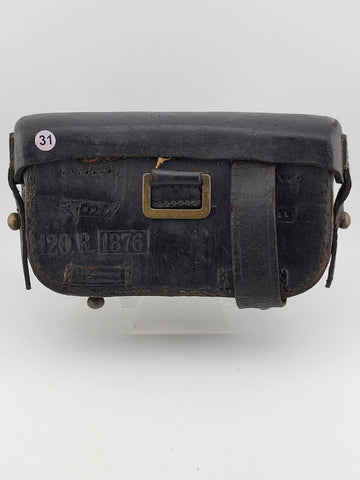 Private: Antique 1876 Indian Wars 120R Leather Cartridge / Ammo Pouch Arsenal