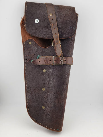 Post WW2 Brown Colt / Ruger Leather Holster. 13 Inch Long. V G Condition.