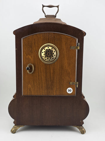 Vintage Warmink WUBA Mantel Shelf Dutch clock 8 day table Hermle striking. Works