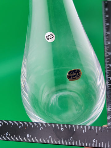 Vintage Bohemia Crystal Solid Heavy Decanter with Ball Stopper. Czech Republic.