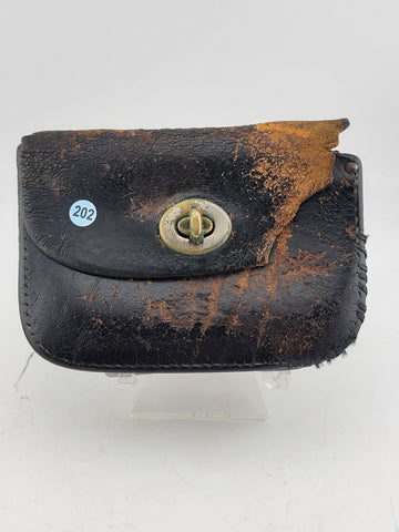 Antique 1884 Bucheimer B8 Leather Ammo Pouch Vintage Belt Loops Case.