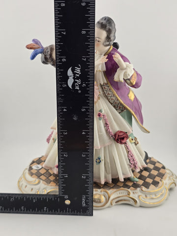 Unterweissbach Dresden Lace Dancing Couple Figurine Large German Porcelain