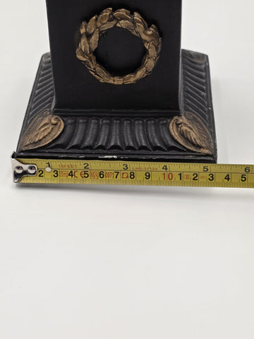 Rare Antique Brass Gilt Cherub Figural Candlestick Empire Revival 23 in Tall.