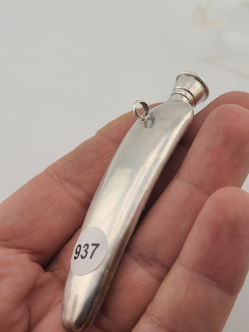 Antique 19thC Sterling Silver Pendant Chatelaine Perfume Scent Bottle W Wisteria