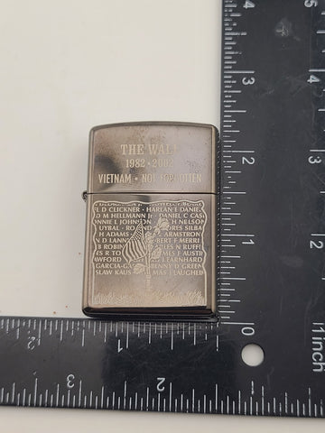 Vintage Rare Unfired 2002 Zippo The Wall Vietnam Remembered 1982 - 2002 Lighter