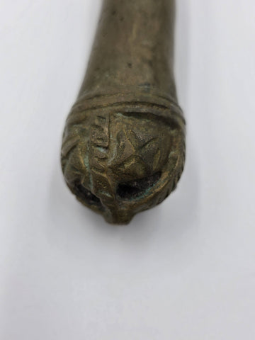 Vintage 1950's West African Bronze Ritual Staff Mother & Child Figural Sculpture