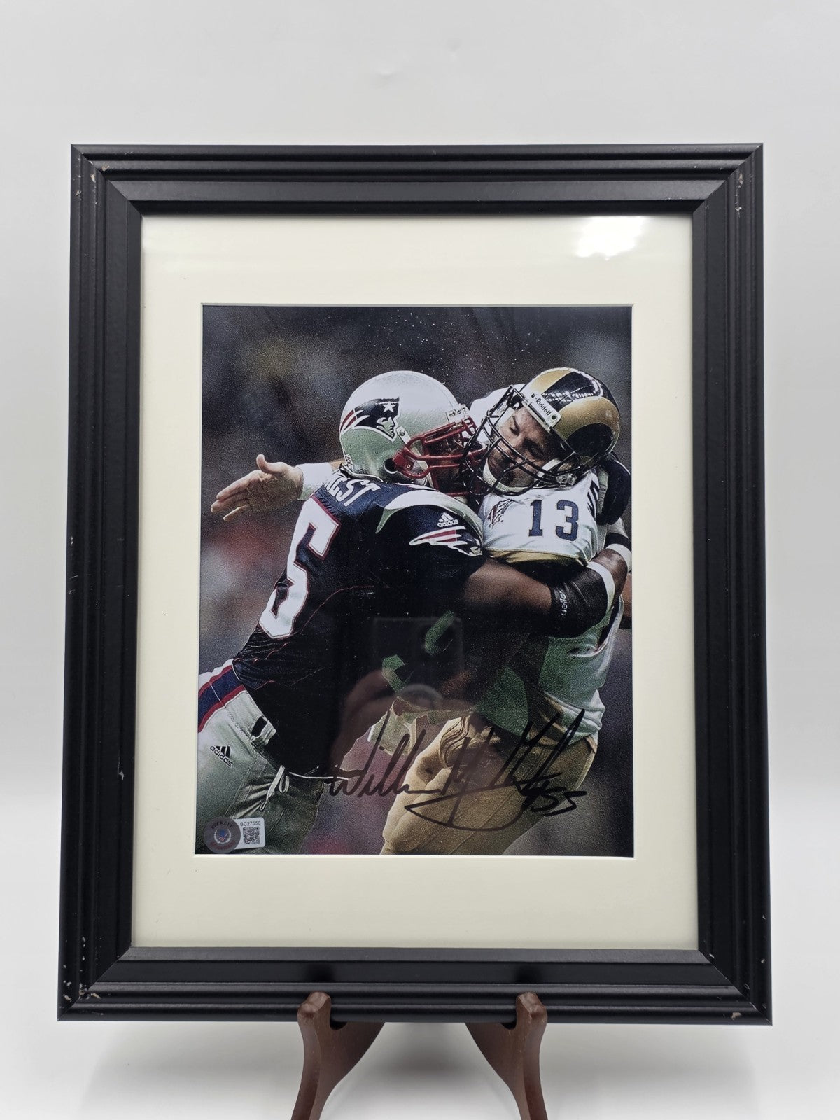 Willie McGinest Signed 8x10 Photo Beckett BAS COA BC27550 Framed Patriots Rams