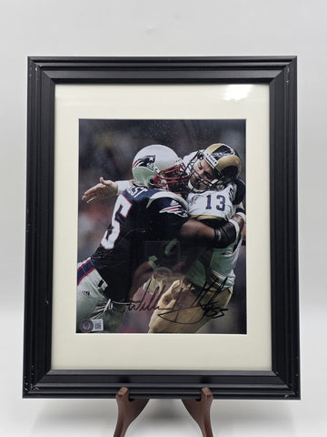 Willie McGinest Signed 8x10 Photo Beckett BAS COA BC27550 Framed Patriots Rams