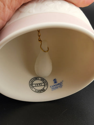 Set Of 3 Vintage Lladro Collector's Society Porcelain Bell: Summer #17614 1992