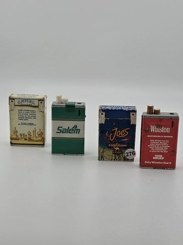 Lot Of 4 Vintage Cigarette Pack Lighters Camel Salem Winston Novelty. Untested.