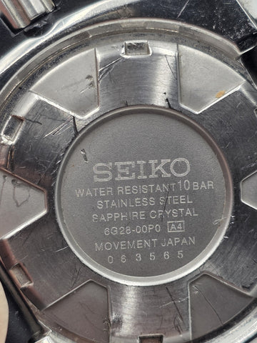 Seiko Sportura SRK025P1 6G28-00P0 Sapphire 100M Quartz Men's Watch 44mm. Works.