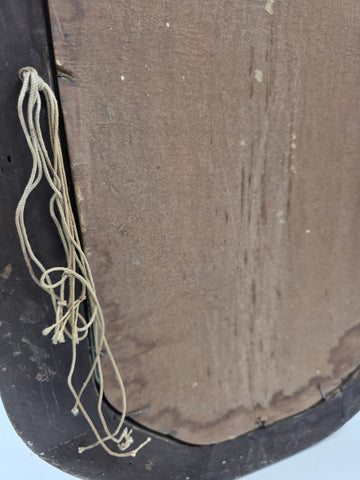 Rare Antique Victorian Convex Bubble Glass Lady Portrait in Gilt Oval Frame