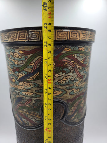 Antique Japan Meiji Era C 1880's Enameled Bronze /Cloisonné Umbrella/Stick Stand