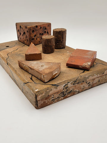Antique 19th C One Of A Kind English & Continental Wooden Cheese Display Board.