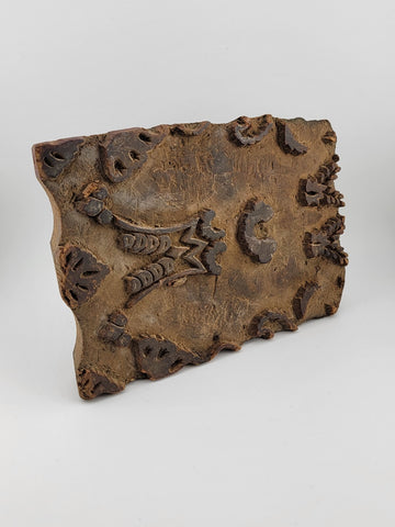 19 Century Carved WOODEN BLOCK STAMP for Hand Printing on Fabric/Textile/ Walls