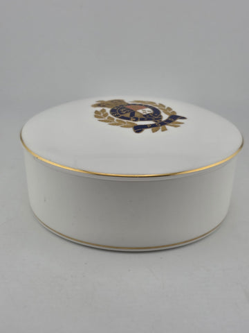 Rare Vintage 1989 Ralph Lauren Wedgwood Bone China Polo Crest Trinket Box