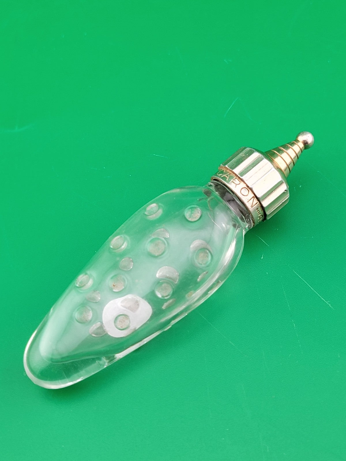 Antique Collectible Caron Baccarat Hobnail Empty Perfume Bottle Paris France.