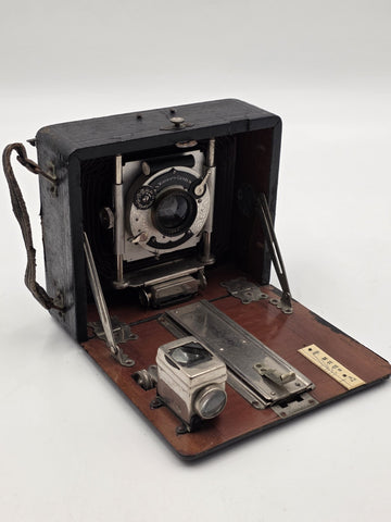 Antique c1910 Quarter Plate Folding Camera Aldis Anastigmat No 6 Minimum Cameo